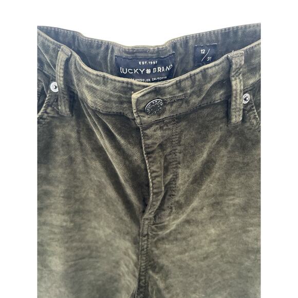 Lucky Brand Brooke Legging Green Velvet Corduroy Pants Women’s Size 12/31 - Picture 3 of 5
